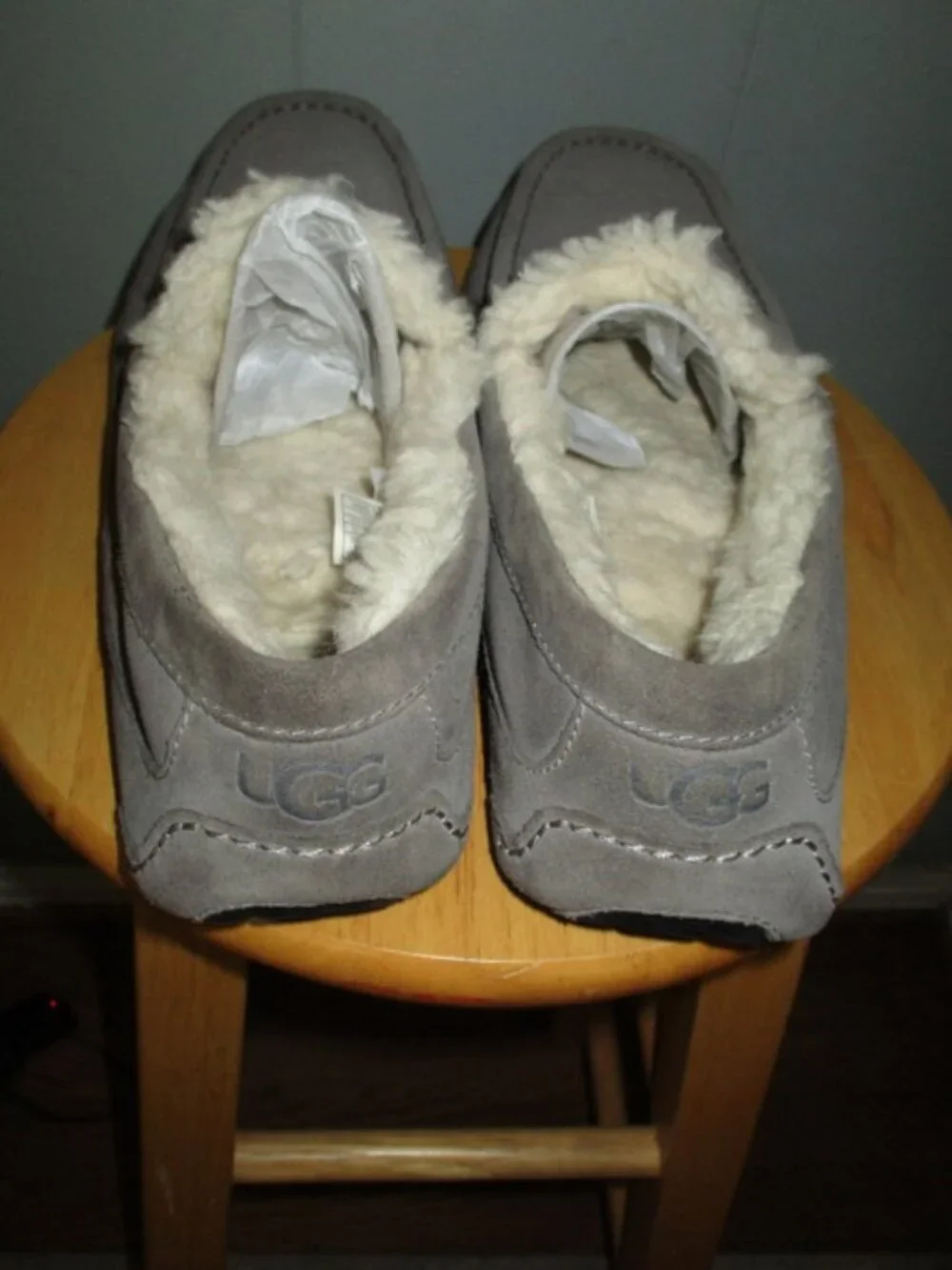 UGG Gray Suede Moccasin/Slippers Sz 12